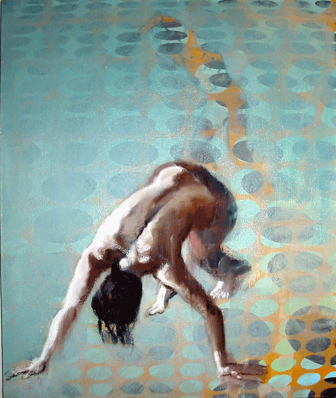 Painting of Dancer Spinning on floor